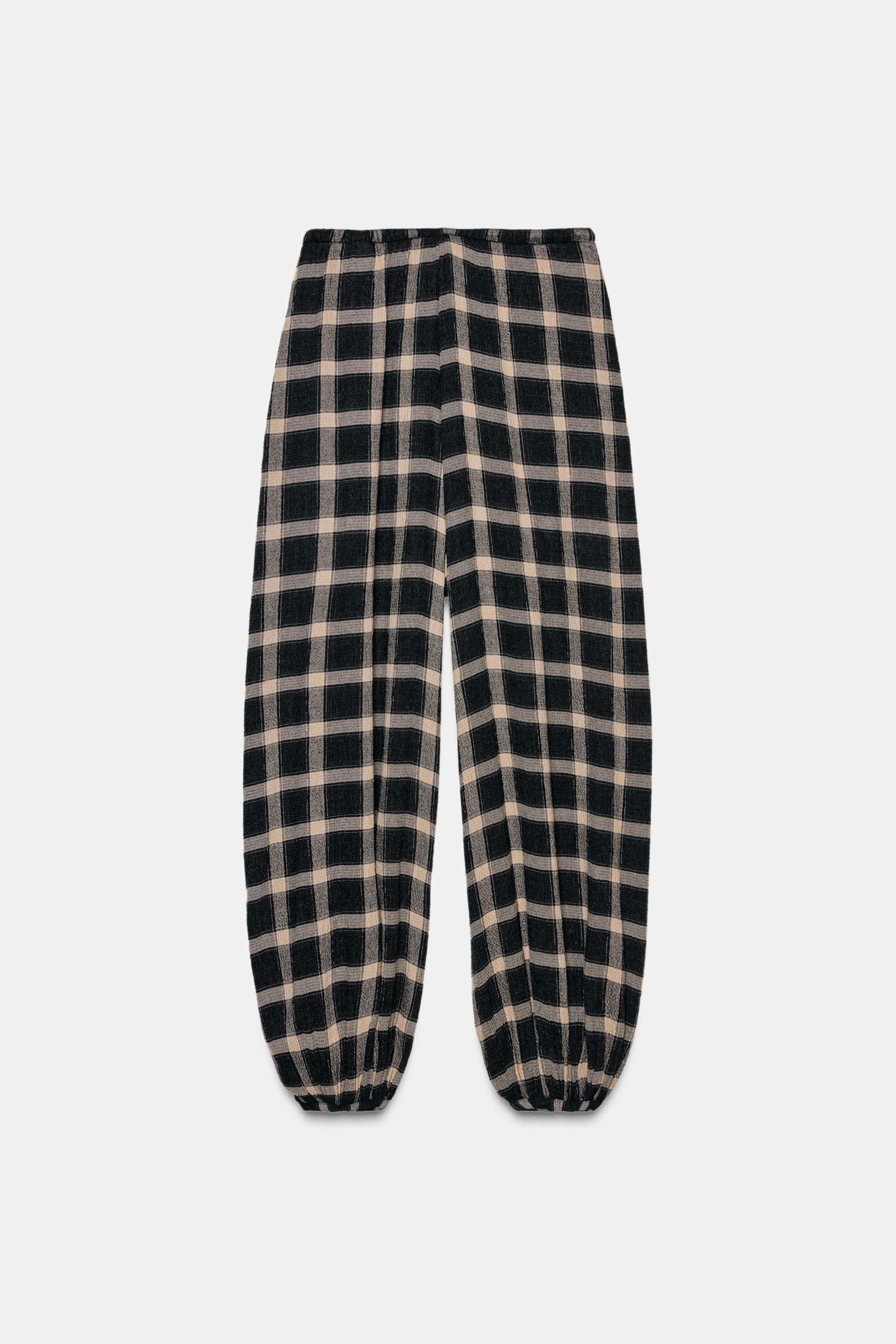 ZW COLLECTION PLAID BALLOON PANTS